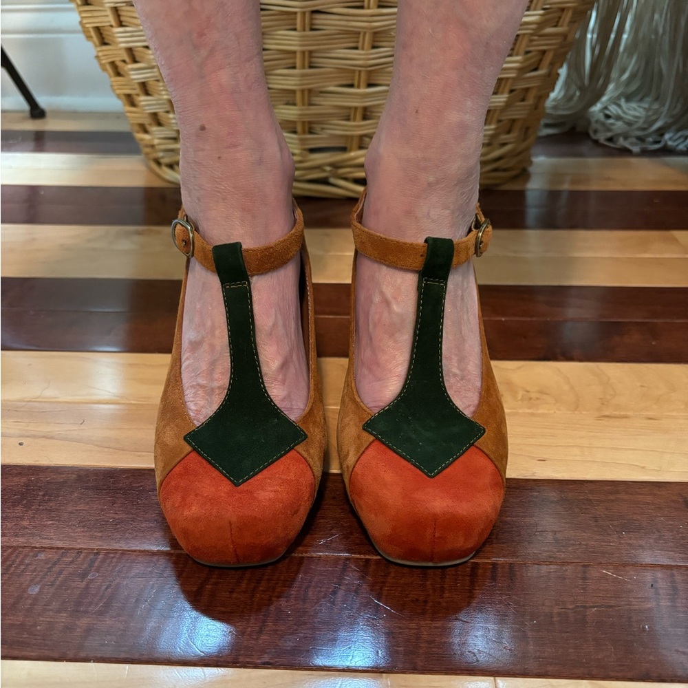 Jeffery Campbell multicolor retro heels